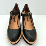 Free People  Black Leather Maggie MJ Mary Jane Platform Women’s 38 NEW Photo 2