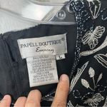 Papell Boutique  Vintage Evening Silk Beaded Cap Sleeve Scallop Hem | size Large Photo 2