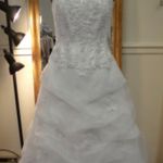David's Bridal White Organza Wedding Dress Photo 4