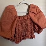 Anthropologie Mare Mare Salina Smocked Crop Top Size Small Puff Sleeve Rust Photo 5