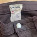 L'Agence L’AGENCE High Rise Flare Cropped Expresso Color Frayed Hem Pants Photo 2