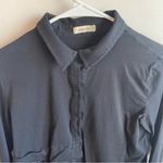 Sundance  Black Asymmetrical Collared Long Sleeve Shirt Photo 3