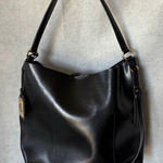 Ralph Lauren  Cowhide Black Leather Hobo shoulder Bag Double Strap Sleek Photo 0
