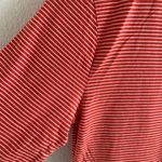 Anthropologie  tla High Neck Top Mini Stripe Orange White Medium Photo 3