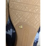 Baretraps  Womens Blue Crochet Wedge Sandals Size 7.5M Cork Heel Slip On Photo 4