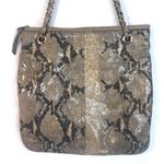 DKNY Snakeskin Leather Shoulder Bag Purse Faux Metallic Crossbody Fierce Sassy Photo 3