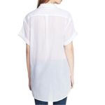 Burberry  Women’s Size L White Semi Sheer Cotton Voile Utility Button Down Shirt Photo 1