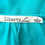 Liberty Love Teal Blue Cold Shoulder Tunic Top with Boho Lace Trim Size Large Photo 5