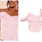 Pretty Little Thing NWT Premium Satin Rose Appliqué Corset Top Photo 2