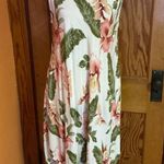 Vtg 90s Tropical Floral Midi Dress Size L Photo 7