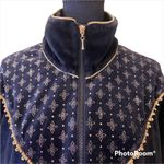 Westbound Vintage  Sport Black and Gold Velour Jacket Size L Photo 1