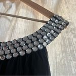 Scala Vintage ‎ Silk Black Mini Dress Beaded Gem One Shoulder Sleeveless Size 6 Photo 1