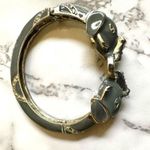 Grey elephant enamel hinged bangle bracelet Gray Photo 2