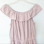 Universal Threads Universal Thread Natural Stripe Linen Blend Ruffle Romper Small S Photo 1