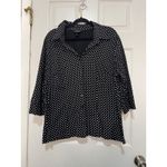Lane Bryant Women’s Black White Polka Dot Blouse Size 18/20 Cotton Button Front Photo 1