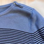 Talbots Talbot’s Crew Neck Striped Sweater With Zip Shoulder SZ MP Photo 1