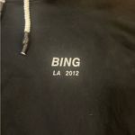 ANINE BING  Black Hoodie with White Details Photo 2