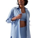 Athleta  Performance Poplin Top Oversized Heron Blue Medium 882549 Photo 12