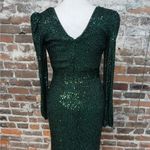 XScape $250 NWT Formal Evening Gown Size 4 Green Sequin Wedding Party Dress Photo 7