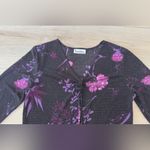 Carol Rose Vintage  Black and Purple Floral Blouse 💜 💐 Photo 1