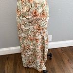 NWT‎ Floral Midi Slip Dress Size XS High Leg Slit Brown Photo 2