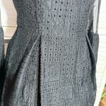 BCBGeneration  Gothic Bell Sleeve Dress Sheer Mesh Neck Floral Crochet Black sz 0 Photo 7