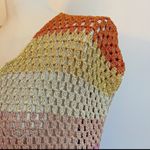 ROSE CARMINE Hand Crochet Maxi Cardigan Rainbow Stripe Metallic One Size Size undefined Photo 2