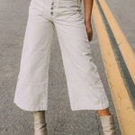 Free People  We the Free White Cotton Wide Leg Crop Jeans Size 26 Photo 0