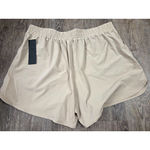 Mono B NWT Women's Light Beige Khaki Elastic Waist Athletic Shorts Size 1XL Photo 2