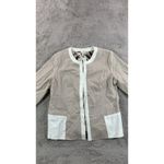 Chico's NWT  Linen Animal RV Lynette Jacket Tibet Taupe SizeL Reversible Photo 5