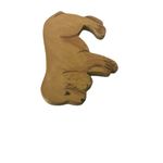 Vintage Hand Painted Wooden Dog Puppy Brooch Pin Novelty Golden Retriever Tan Photo 2