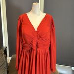 Long Sleeve Chiffon Rust Color V Photo 1