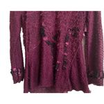 Jack & Jinger Vintage Sweater L Merlot Multi Media Fabric Distressed Whimsigoth Red Size L Photo 9