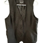 Madewell Women's Black Wool Blended Fitted Button Vest Top Size 12 Photo 0