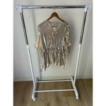En Saison Classy Gold Shiny Mid Sleeve Blouse Size Large Photo 8