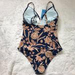 Cupshe Paisley V Neck Tummy Control One Piece Swimsuit Women's Medium Blue NEW Photo 14