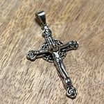 Sterling Silver Crucifix of Jesus Religious 925  Pendant Photo 1