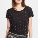 Alice + Olivia  Robin Embellished Short Sleeve Shirt Women’s Medium Photo 0