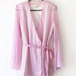 Lovers + Friends Revolve  Dress S NWT Lipstick Dot Mini Wrap Polka Dot Pink Party Photo 3