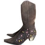 Pazzo Sioux Chocolate Brown Suede Rhinestone Embellished Cowboy Boots Size 11 Photo 1