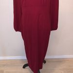 SheIn  curve red 2X long sleeve v-neck maxi dress Photo 2