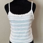 Women's White Lace Trim Tank Top Size L Photo 0