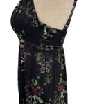 Urban Outfitters  Mikayla Floral Midi Dress Cat Print‎ Satin Black Size Small Photo 10