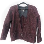 Isabel Marant Etoile Wool Tweed Sweater Deep V Neck Red Black Photo 0