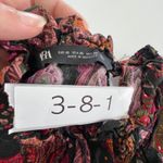 ZARA  Blouse Womens XS Multicolor Paisley Ruffle Long‎ Sleeve Boho Indie Top Photo 3