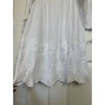 XCVI  White Crochet Embroidered Tunic Mini Dress Size Medium Boho Cottage Cotton Photo 7