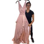 Mac Duggal 49526 Rose Cut Out High Low Ruffle Gown, Size 2 New w/ Tag MSRP $398 Photo 7