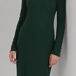 Ralph Lauren Lauren macys black turtleneck cotton blend long sleeve dress 12 nwt Photo 0