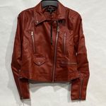 Faux Leather Crop Jacket Brown Photo 0