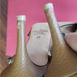 Valentino Tan Chic Old Money Edgy Feminine Luxury Iconic Studded Heels Size 37.5 Brown Photo 2